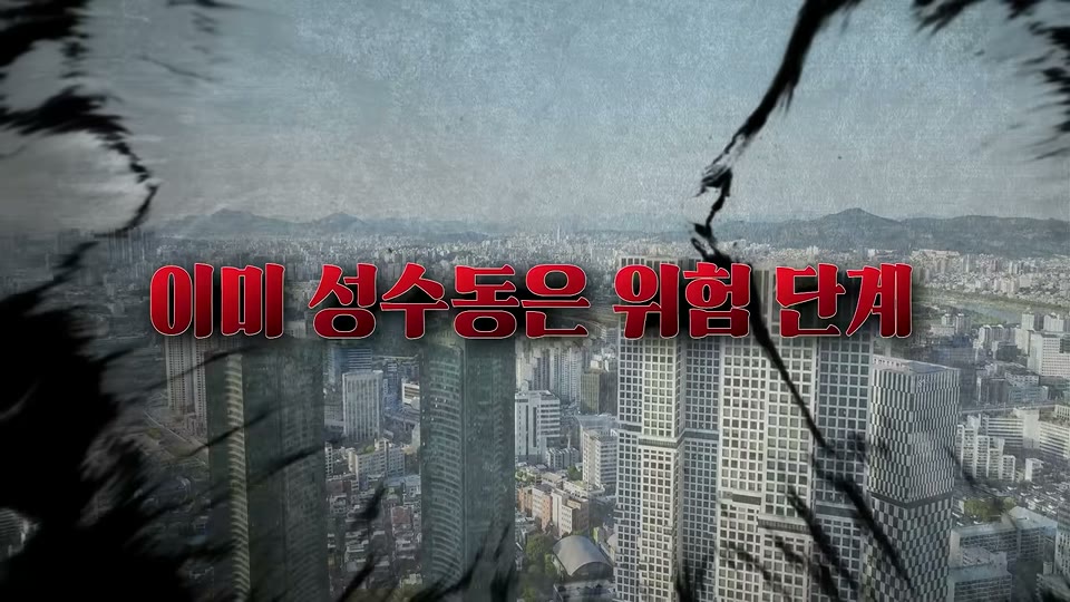 이미 성수동은 위험 단계라는 자막