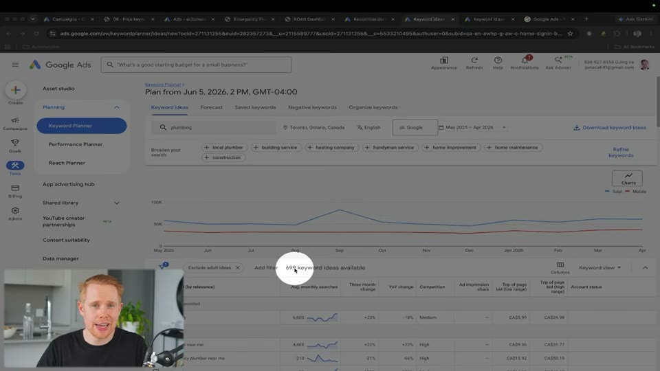 Google Keyword Planner 화면