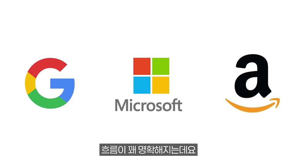 구글, 마이크로소프트, 아마존 로고