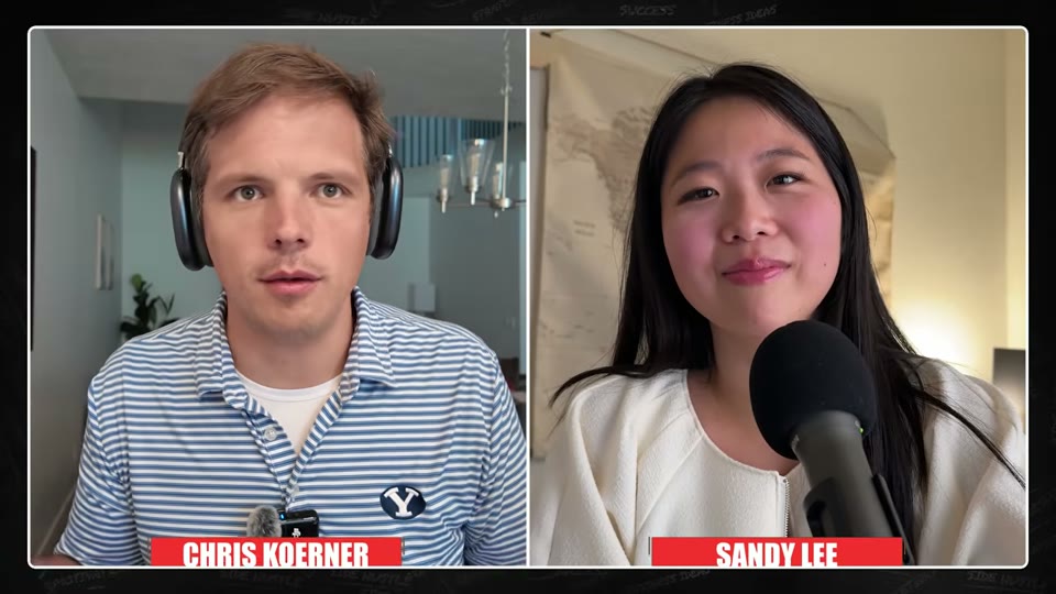 Chris Koerner와 Sandy Lee 이름 자막이 표시된 인터뷰 화면