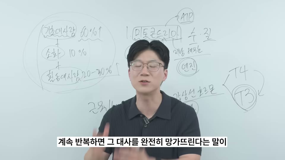 계속 반복하면 그 대사를 완전히 망가뜨린다고 설명하는 트레이너