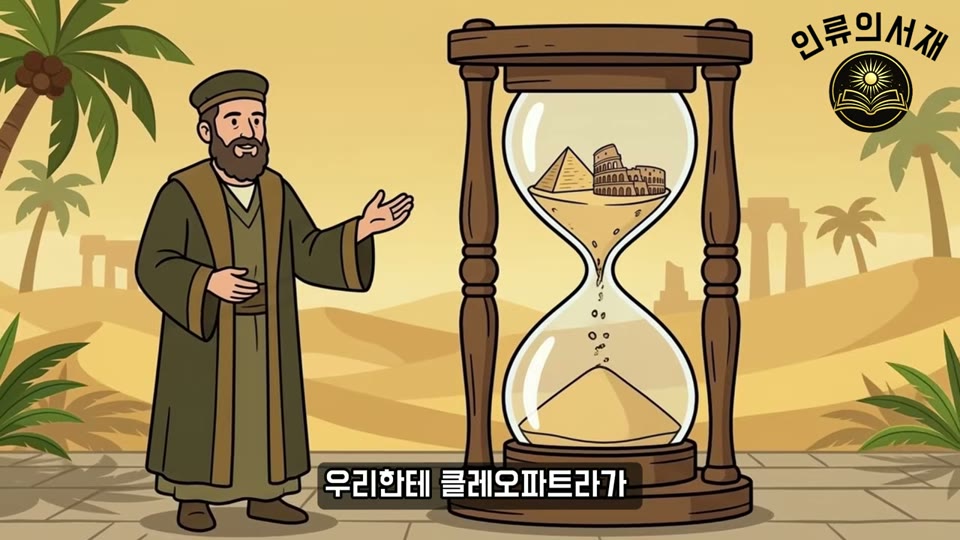 클레오파트라와 시간의 모래시계 삽화