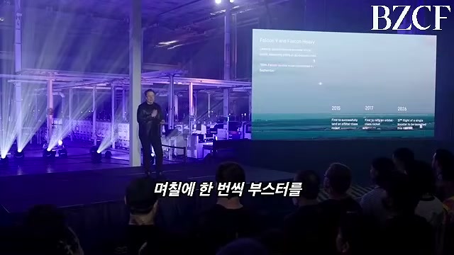 궤도 부스터 착륙과 재사용 성공 장면